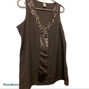 Old Navy  black Sleeveless Sequin Blouse M